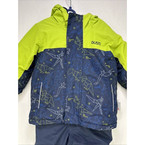 Gusti Snow Suit Toddler Boys Size 2T dinosaur Navy Green 2 Piece - Picture 3 of 12